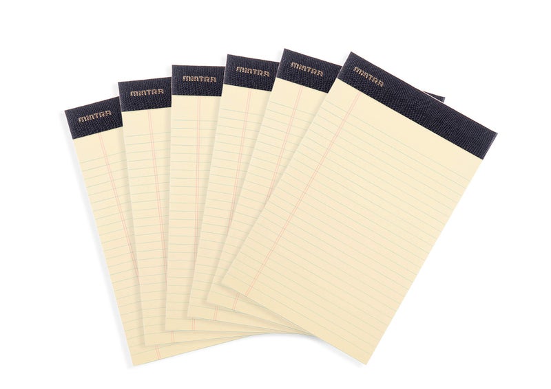 Mintra Office Legal Pads - ((PREMIUM CANARY 6pk, 5in x 8in, NARROW RULED)) - Image 1